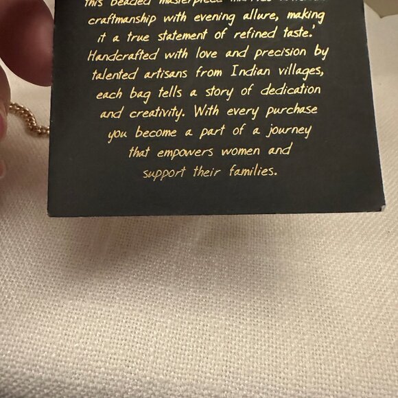 TIK TOK Viral Beaded India Handcrafted Burger Bag With Gold Chain NWT - Picture 8 of 9